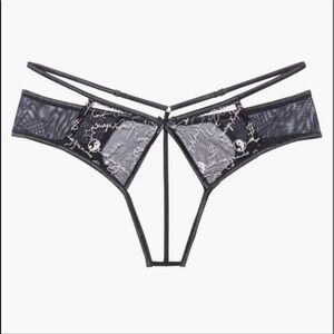 “Dear Diary” open back crotchless black panty